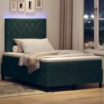 vidaXL Lit à ressorts avec matelas Vert foncé 120 x 200 cm Velours