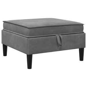vidaXL Pouf avec Rangement Gris foncé Velours