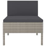 vidaXL Chaises de jardin lot de 3 avec coussins Résine tressée Gris