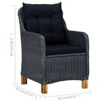 vidaXL Ensemble à manger de jardin 7 Pièces Gris foncé