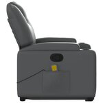 vidaXL Fauteuil inclinable de massage Gris Similicuir