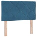 vidaXL Tête de lit LED design blocs diamants bleu foncé  80 cm  en velours
