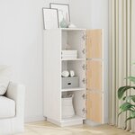 vidaXL Buffet haut Blanc 34x40x108 5 cm Bois massif de pin