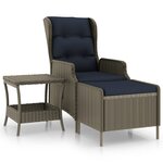 vidaXL Salon de jardin 2 Pièces avec coussins résine tressée marron