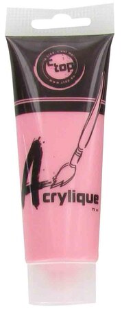 Peinture acrylique mate rose tube 75 ml