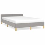 vidaXL Cadre de lit avec tête de lit gris clair 120x190 cm tissu