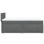 vidaXL Sommier à lattes de lit avec matelas Gris foncé 80x200 cm Tissu
