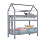 Lit superposé cabane MONTY 242 cm gris