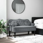 vidaXL Banc avec coussins gris foncé 120 5x65x75 cm velours