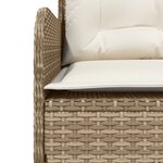 vidaXL Salon de jardin avec coussins 2 Pièces beige résine tressée