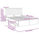 vidaXL Cadre de lit Chêne brun 150 x 200 cm Bois Ingénierie