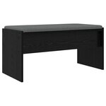 vidaXL Banc d'entrée avec coussin Chêne noir 83 x 38 x 40 cm