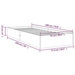vidaXL Cadre de lit Blanc Bois massif 75x190 cm Petit simple