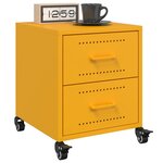 vidaXL Tables de chevet 2 Pièces jaune moutarde 36x39x43 5 cm acier