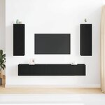 vidaXL Ensemble meuble TV 5 pièces en chêne noir et bois d'ingénierie