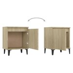 vidaXL Tables de chevet avec pieds en métal chêne sonoma 40x30x50 cm