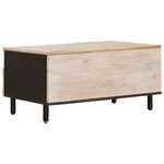 vidaXL Table basse Blanc 80 x 54 x 40 cm Bois de mangue massif