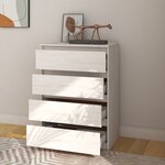 vidaXL Armoire d'appoint Blanc 60x36x84 cm Bois de pin massif