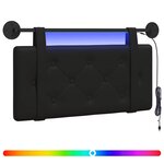 vidaXL Tête de lit suspendue Avec lumière LED Noir Simili cuir