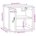 vidaXL Armoire murale Gris 31 5x30x30 cm Bois de pin massif