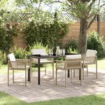 vidaXL Ensemble de salle à manger pour jardin 5 Pièces Beige polyrotin