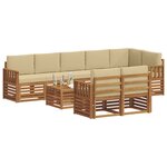 vidaXL Ensembles de canapés avec coussin 9 Pièces Naturel et Beige