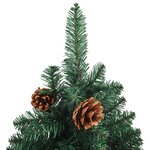 vidaXL Sapin de Noël mince pré-éclairé et boules vert 180 cm PVC