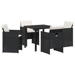 vidaXL Ensemble de salle à manger pour jardin 5 Pièces Noir Poly rotin