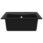 vidaXL Évier de cuisine avec trou de trop-plein ovale Noir Granit