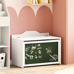 vidaXL Boîte à Jouets Blanc 73 x 33 x 55 cm Bois d'ingénierie