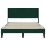 vidaXL Cadre de lit avec tête de lit Vert foncé 140 x 190 cm Velours