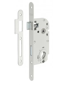 THIRARD - Boitier de serrure encastrable à cylindre pour porte d'entrée  axe 40mm  bouts ronds  blanc - THIRARD