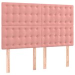 vidaXL Sommier à lattes de lit avec matelas Rose 140x200 cm Velours