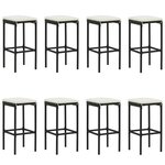 vidaXL Ensemble de bar de jardin avec coussins 9 Pièces Noir