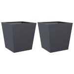 vidaXL Jardinières 2 Pièces anthracite 40x40x40 cm acier