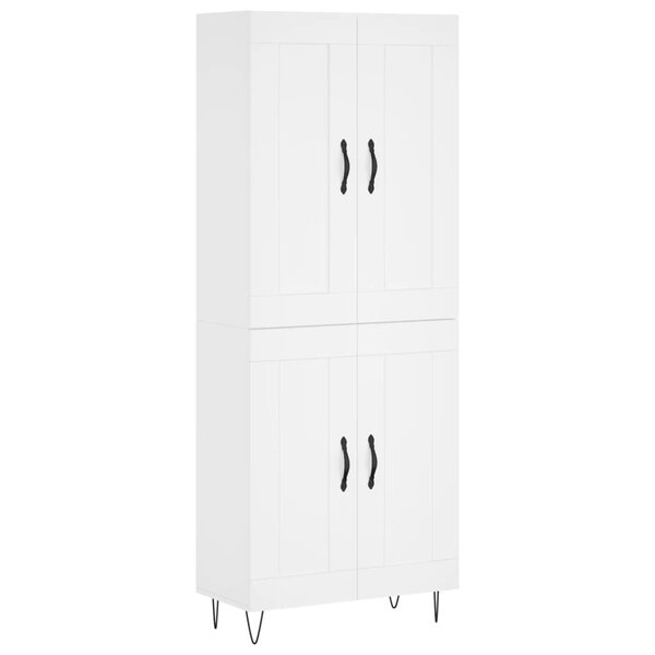 vidaXL Buffet haut Blanc 69 5x34x180 cm Bois d'ingénierie