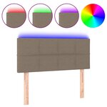 vidaXL Tête de lit à LED Taupe 100x5x78/88 cm Tissu