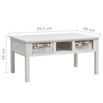 vidaXL Table basse Blanc 99 5x60x48 cm Bois