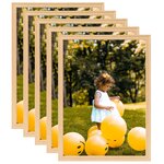 vidaXL Collage de cadres photo 5 Pièces pour mur Chêne clair 59 4x84 cm