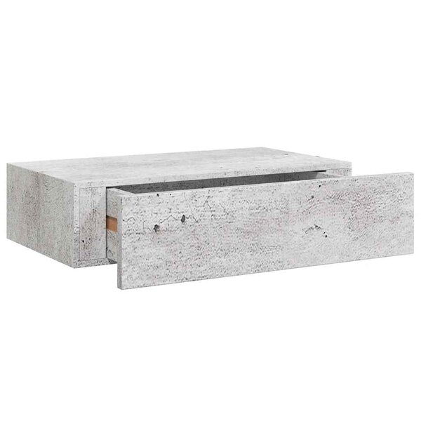vidaXL Étagère à tiroir murale Gris béton 40x23 5x10 cm MDF
