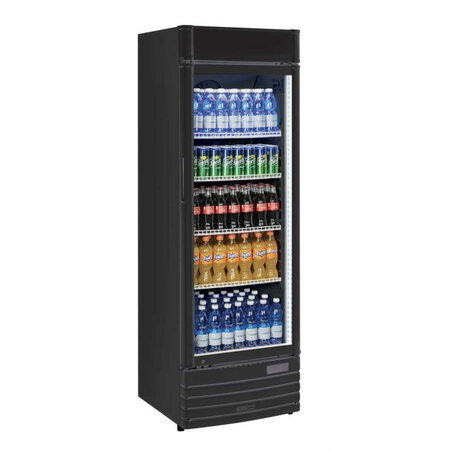 Armoire réfrigérée à boissons noire - 350 litres - r600a - 1350vitrée 595x575x1840mm