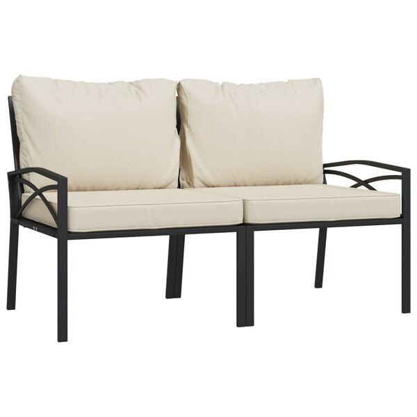 vidaXL Chaises de jardin et coussins sable lot de 2 62x75x79 cm acier