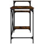 Bureau table poste de travail meuble d'ordinateur informatique étude et étagères chêne fumé 135 x 50 x 90cm bois d'ingénierie/fer brun 02_0023815