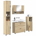 vidaXL Ensemble de mobilier de salle de bain 4 Pièces Chêne Sonoma