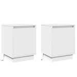 vidaXL Cabinet de chevet 2 Pièces Blanc 39 x 34 5 x 50 cm