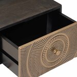 vidaXL Table de chevet faite main Marron café 40 x 30 x 20 cm