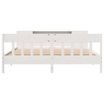 vidaXL Lit bibliothèque sans matelas blanc 200x200 cm bois pin massif
