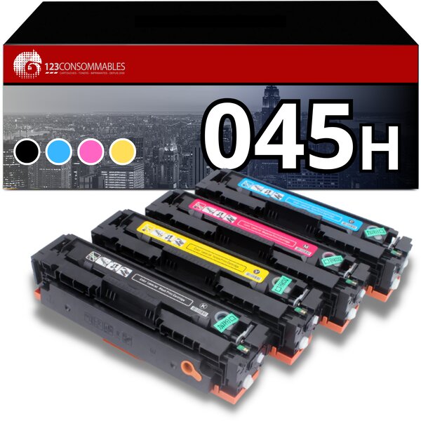 123CONSOMMABLES - Pack 4 Toners compatibles Canon 045H