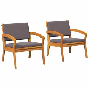 vidaXL Chaise de jardin 2 pc Huile Naturelle Bois d'Acacia Massif