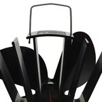 vidaXL Ventilateur de poêle alimenté par chaleur 4 pales Noir